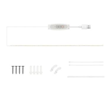 Imagem de Fitas de Luz Crescimento para Plantas LED Interiores Vermelho Lâmpada Solar 3000K Hidroponia Suplementar Suculenta com 4 Níveis Reguláveis Brilho Time