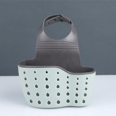 Imagem de Suporte para Esponja de Pia Cozinha Sabão Suspenso Drenagem Multifuncional e Detachável com Cinto Ajustável Armazenament