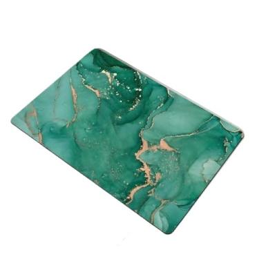 Imagem de Tapete de banho em aquarela, lama de diatomáceas, antiderrapante, superabsorvente, cozinha, chuveiro, tapete, banheiro, decoração de quarto (verde, 30 x 40 cm)