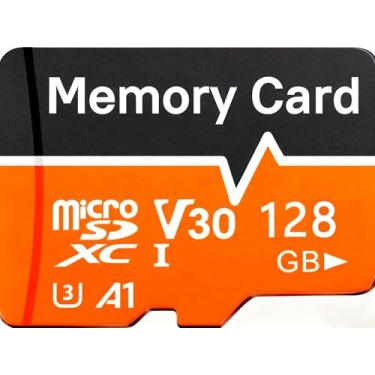 Imagem de Cartão de memória Micro TF de 128 GB, U3 V30 4K UHD de alta estabilidade com adaptador para câmera, segurança, GoPro, câmera de ação/painel, drones, tablets