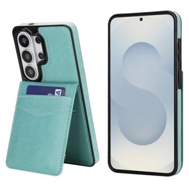 Imagem de Capa carteira de couro para Samsung Galaxy S26 Ultra, couro anti-impressão digital e TPU, 5 compartimentos para cartão (4 internos + 1 externo) com fecho magnético, à prova de choque, proteção de