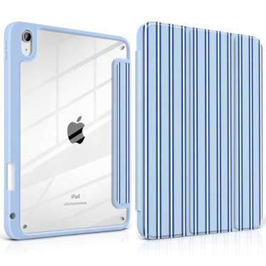 Imagem de Yebiseven Capa para iPad A16 11ª geração 11 polegadas 2025, iPad 10ª geração 11 polegadas 2022 - [suporte de lápis embutido], traseira rígida transparente à prova de choque, suporte de três dobras