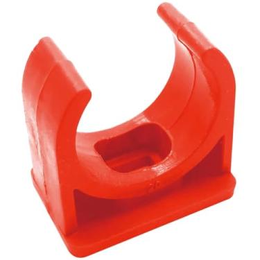 Imagem de 100 peças de grampos de tubo de PVC em forma de U, fivelas adequadas para tubos de 1/4" (16 mm), bandejas de suprimento e TV Suporte de gancho de mangueira para tubos Pex (vermelho 16 mm)