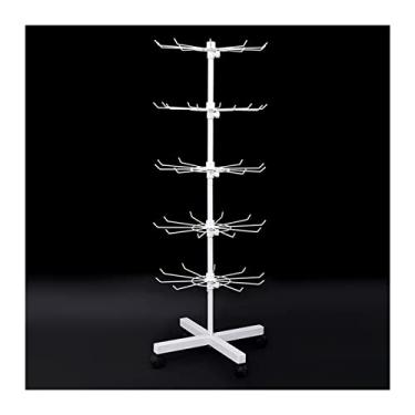 Imagem de Suporte giratório de 7 camadas para exibição de joias - organizador versátil para colares, pulseiras, brincos, anéis e chaveiros - Suporte móvel de árvore para varejo e uso doméstico (branco, 5