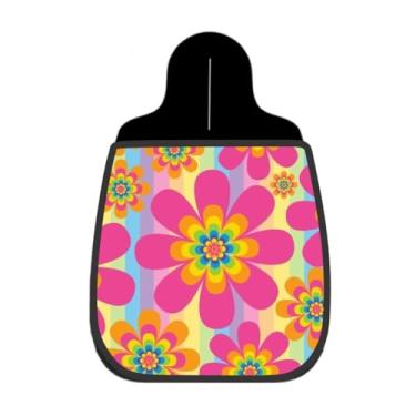 Imagem de Lixeira De Carro Organizador Lixinhocar Floral Arco-íris Retrô