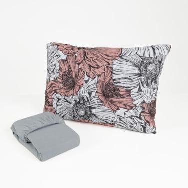 Imagem de Jogo de Cama Solteiro com Lençol de Elástico - Malha 100% Algodão, Confortável e Prático para Quartos Domésticos com Estilo Simples (Sofisticado cinza)