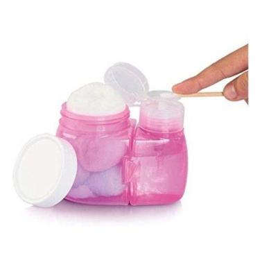 Imagem de Porta Dosador Acetona e Algodão Manicure PedicureSanta Clara, ROSA