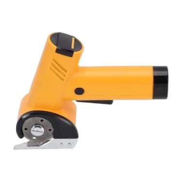 Imagem de Generic Tesoura Elétrica Sem Fio, Corte Poderoso de 25 W 420 RPM Com Lâminas de Segurança e Luz LED, para Embalagens de Artesanato de Carpete de Couro de Tecido de Papelão (YELLOW)