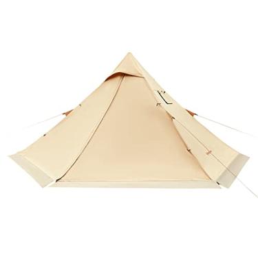 Imagem de Barraca quente com macaco de fogão, barraca de acampamento durável em pirâmide de 4 estações para 2 a 4 pessoas, tenda de tenda indiana para adultos para glamping familiar