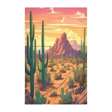 Imagem de Wassud Toalhas de cozinha cactos e arbustos panos de prato de cozinha 1 pacote panos de prato macios com laço para pendurar toalha de mão super absorvente de secagem rápida toalhas de chá de mesa