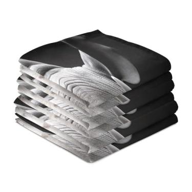 Imagem de Wassud Toalhas de cozinha Rinoceronte panos de prato de cozinha pacote com 6 panos de prato macios com laço para pendurar toalha de mão de secagem rápida super absorvente toalhas de chá de mesa