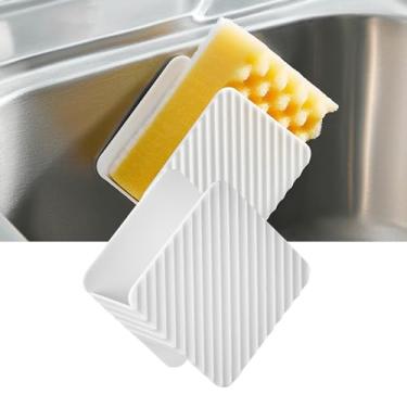 Imagem de Suporte Multifuncional para Esponja de Prato Rack Armazenamento Pia Cozinha com Drenagem Montado na Parede Organizador PS