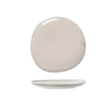 Imagem de Esmalte colorido de cerâmica criativo prato irregular doméstico pequeno talheres personalizados - branco 21,8 cm