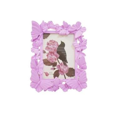 Imagem de Porta Retrato Borboletas Rosa Enfeite Decoração Foto 13X18Cm