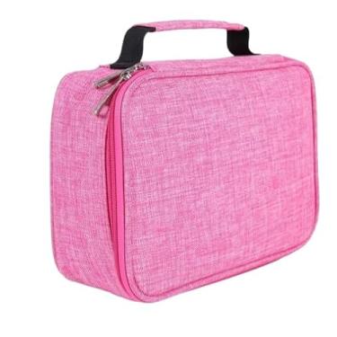 Imagem de Estojo Box Escolar Grande Organizador Com Divisórias Triplo Jumbo Box(Estojo Rosa)