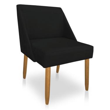Imagem de Cadeira Poltrona Juliana Suede Pés Palito Castanho Preto