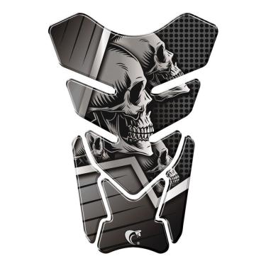 Imagem de Protetor De Tanque Adesivo Moto Honda Yamaha Suzuki Caveira Preto