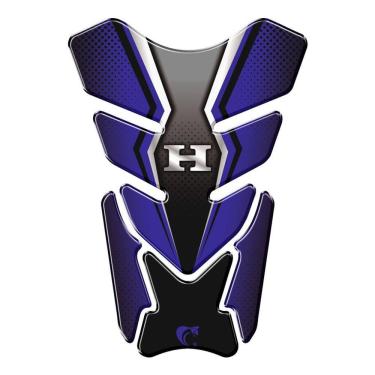 Imagem de Adesivo Resinado Protetor De Tanque Moto Qualquer Moto Honda Azul Azul E Preto