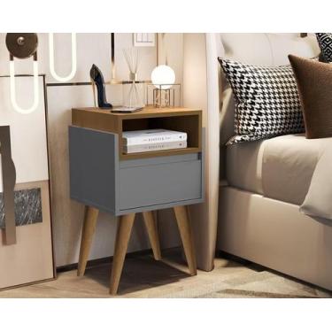 Imagem de Mesa Cabeceira Pés Palito Evora Onix / Nature Comprar Moveis - Comprar