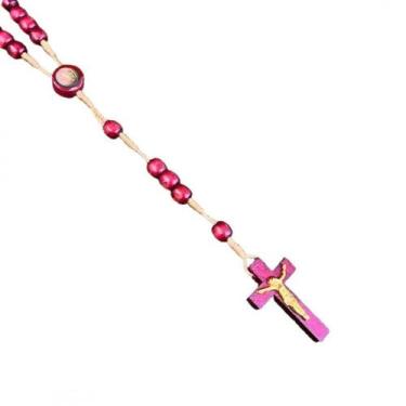 Imagem de Terço De Madeira Crucifixo São Bento Conta 8 Mm Marrom - Meta Atacado