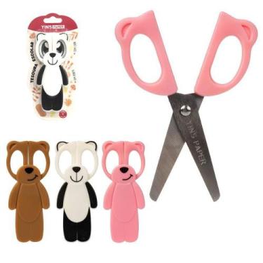 Imagem de Tesoura Escolar De Inox Com Protetor Bichinho - Yins