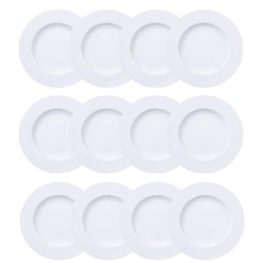 Imagem de 12 Pratos Pão Café da Manhã Lanche Porcelana Branco 17cm Maria Augusta Tramontina