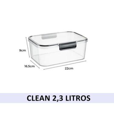 Imagem de Pote Hermético Organizador Em Acrílico com Tampa e Travas - Plasnortho