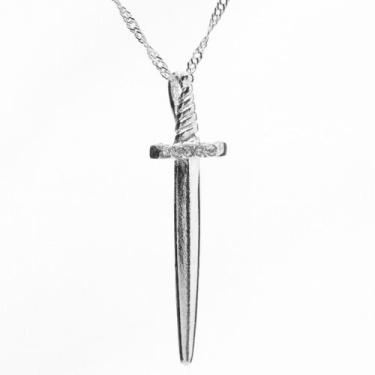 Imagem de Colar Espada Proteção com Strass 40mm - Sunshine Cristais, Prateado