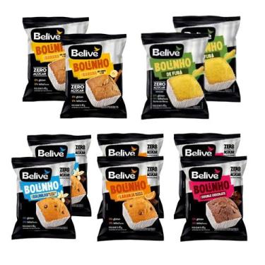 Imagem de Kit Bolinhos Sortidos Sem Açúcar Sem Lactose - Belive 10 Unidades 40g