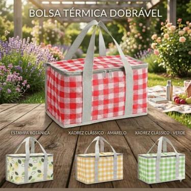 Imagem de Bolsa Térmica Dobrável Lancheira Térmica Impermeável Praia Academia Tr