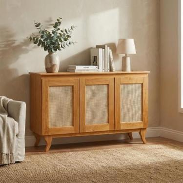 Imagem de Buffet Aparador Tela 3 Portas Madeira Deltan Imbuia - Repleta