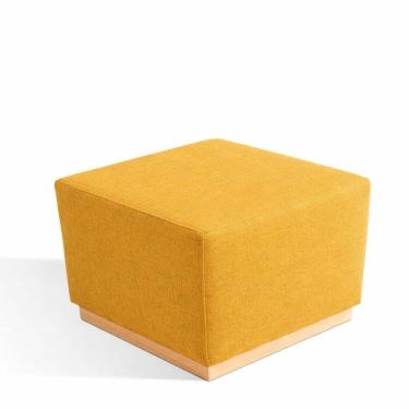 Imagem de Puff para Sala de Estar Linho 47x50cm Leti Amarelo
