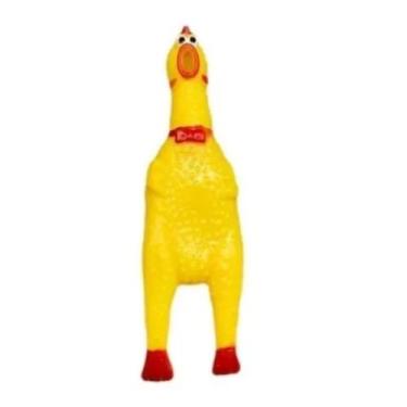 Imagem de Mordedor Galinha Borracha Cachorro Brinquedo Cães Animal Pet TAM. 16CM