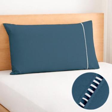Imagem de 1 Fronha com Ponto Palito 70cmx50cm Percal Flex 400 Fios Toque Macio -
