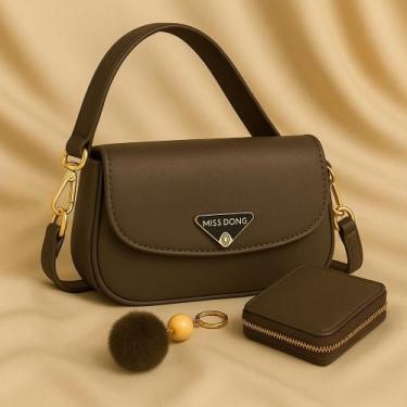 Imagem de Bolsa Feminina Pequena Clutch Mini Bag Transversal Couro Acompanha Car