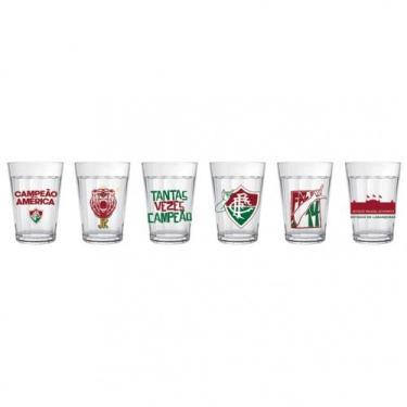 Imagem de Copo Americano Conjunto 6 Fluminense 190ML Licenciado Futebol - ALLMIX