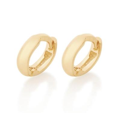 Imagem de Brincos Argola Rommanel 2 Segundo Furo Lisa Pequena 526329 Cor:Dourado