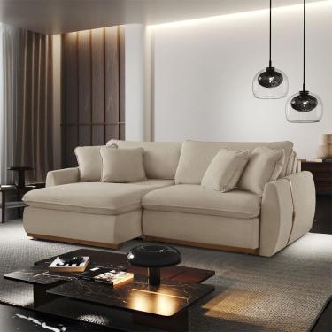 Imagem de Sofa cama Retratil e Reclinavel Inova 230 cm Braco 15 cm Meu Sofa Online