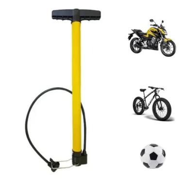 Imagem de Bomba de ar manual vertical encher pneu bicicleta moto 50cm - Fertak