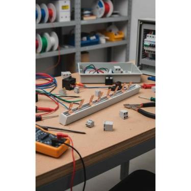 Imagem de 2x Barramento Pente Bifásico 12 Polos 63A 21cm Elétrico - Congratulati