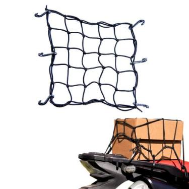 Imagem de Rede Elástica Moto Capacete Bagageiro Redinha Grande 45x45cm - ProterC