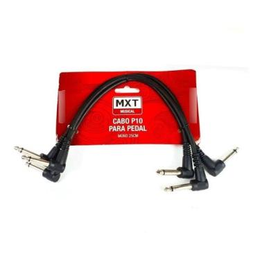 Imagem de Cabo Mxt P10 L X P10 L Para Pedal 25cm Kit Com 3 Cabos Niquelado