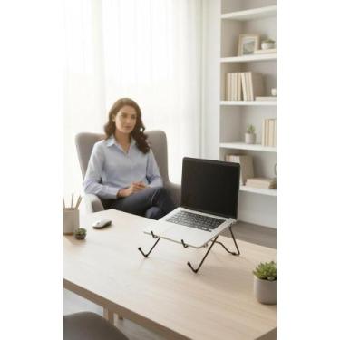 Imagem de 2x Suporte Notebook Aço Ajustável 10-17" Conforto e Ventilaç - Congrat