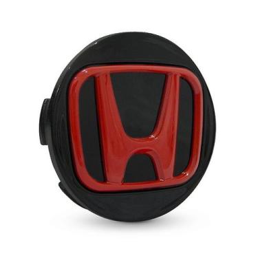 Imagem de Calotinha Centro de Roda 69mm Honda New Civic Preta com Vermelho - RRT