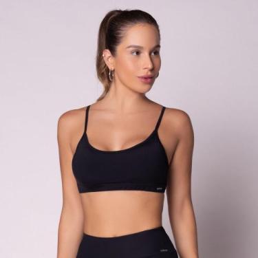 Imagem de Top Selene Fitness com Alças Reguláveis e Bojo Removível, Preto, G