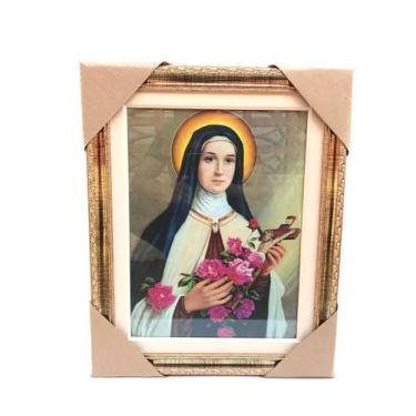 Imagem de Quadro Santa Teresinha Com Vidro E Moldura 52X42 Cm - BENFICA