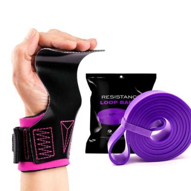 Imagem de Kit Hand Grip Legacy Skyhill Colors e Super Band Roxo, Lona preta punh
