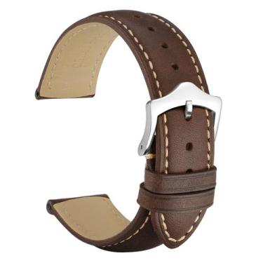 Imagem de Pulseira de relógio WOCCI Vintage Leather 19 mm marrom escuro