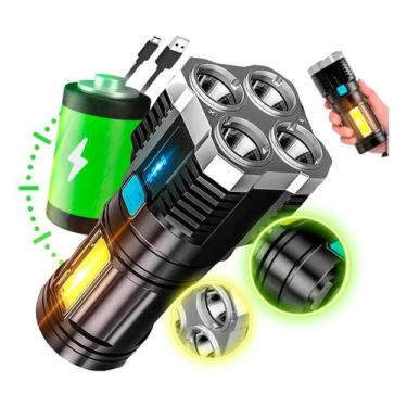 Imagem de Lanterna Recarregavel Potentes 4 Led Alto Brilho Longo Alcance - VGS
