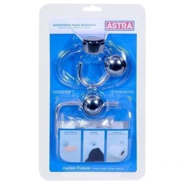 Imagem de Kit de Acessórios para Banheiro 3 Peças Astra Transparente